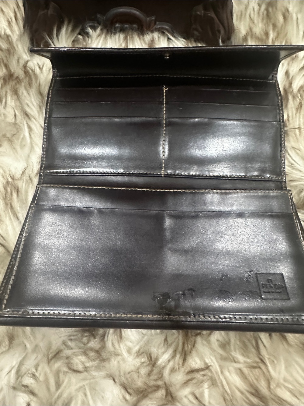 FENDI Brown and Black FF Logo Fold Wallet - Picture 2 of 5